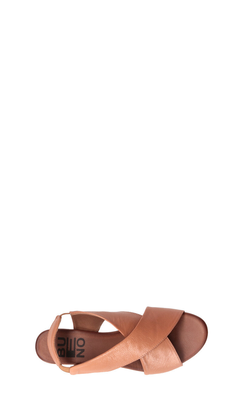 BUENO Sandalo donna marrone in pelle
