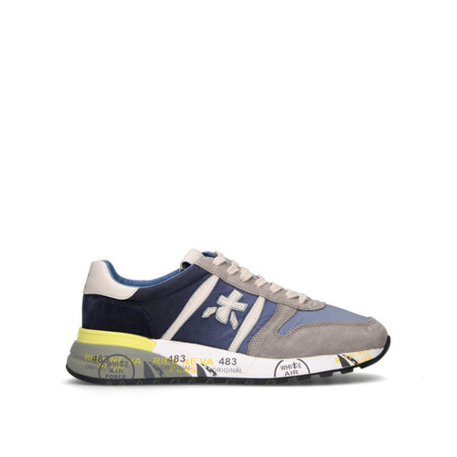 PREMIATA Sneaker uomo grigia/blu in pelle