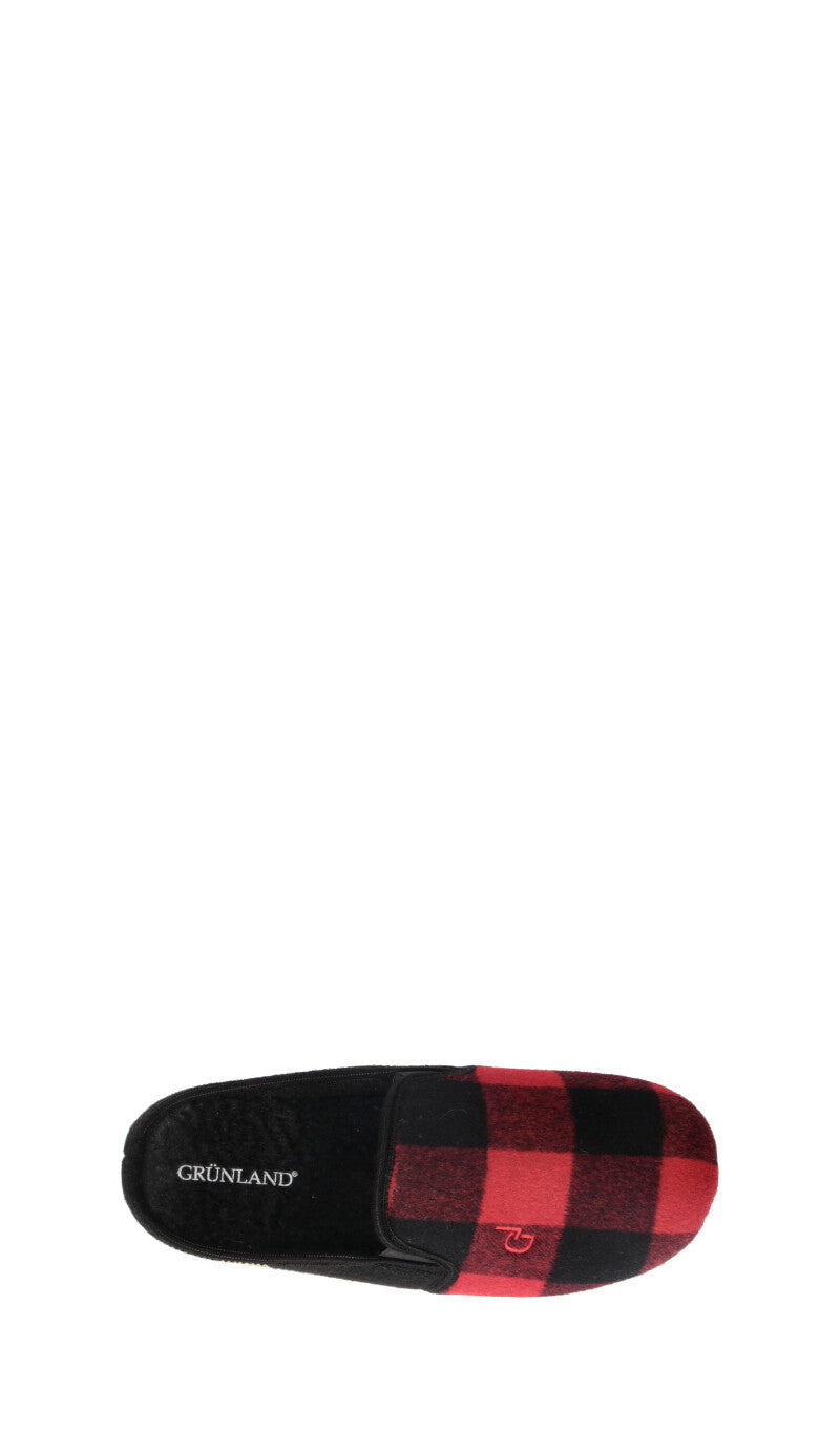 GRUNLAND Ciabatta uomo nera/rossa