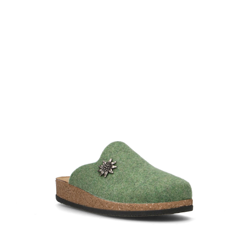 LE TIROLESI Pantofola donna verde
