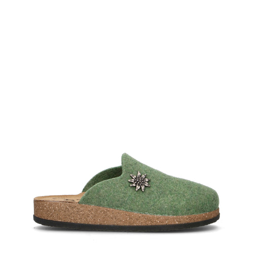 LE TIROLESI Pantofola donna verde