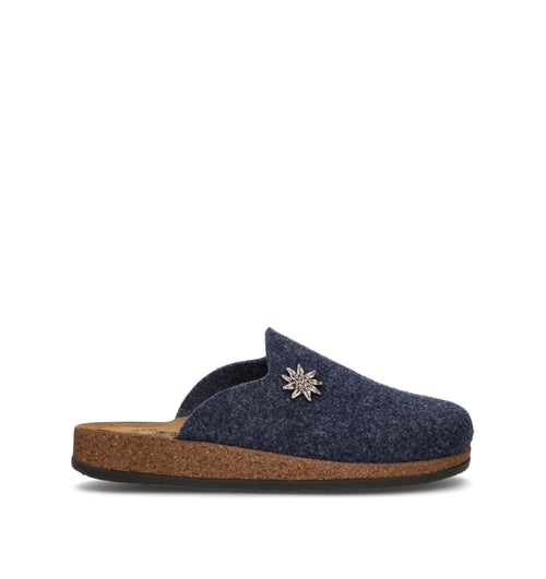 LE TIROLESI Pantofola uomo blu in lana