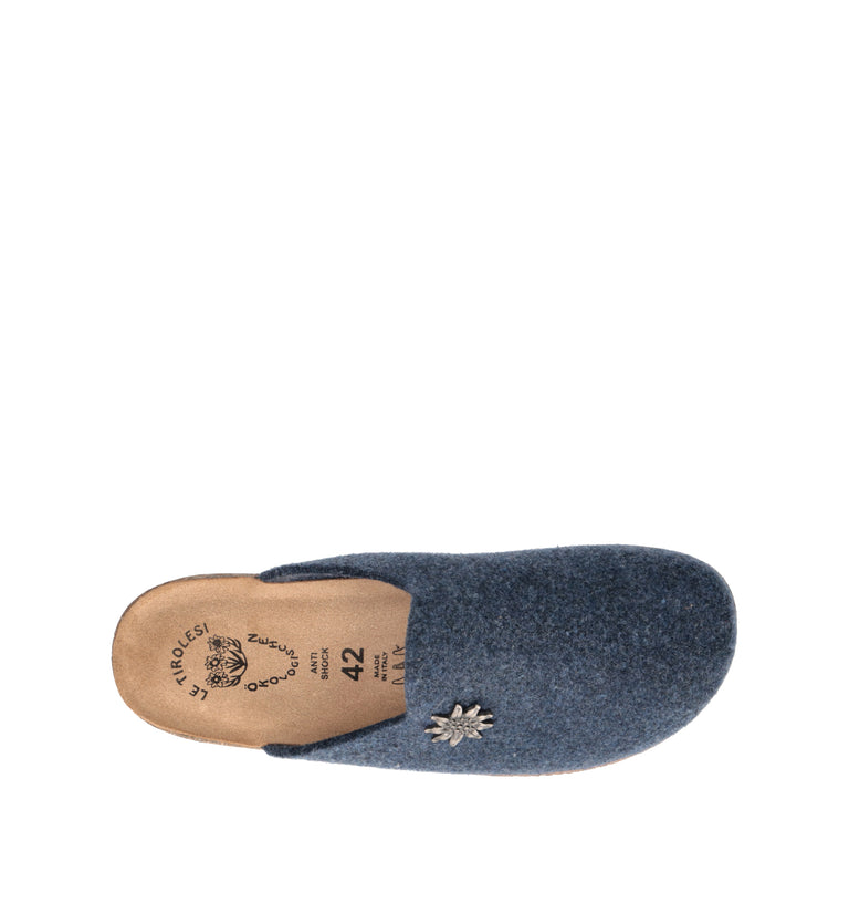 LE TIROLESI Pantofola donna blu