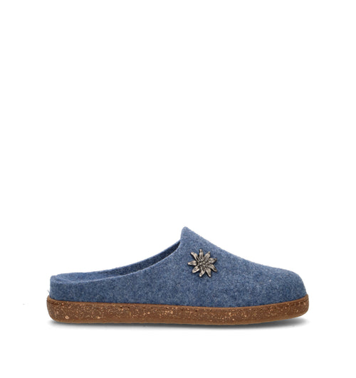 LE TIROLESI Pantofola donna denim in lana