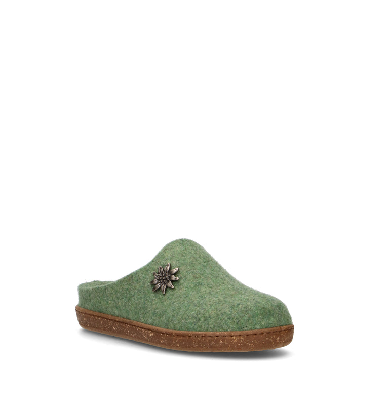 LE TIROLESI Pantofola donna verde
