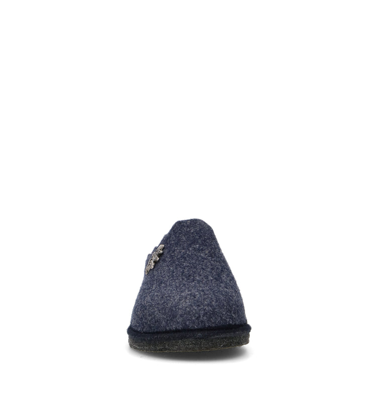 LE TIROLESI Pantofola donna blu in lana