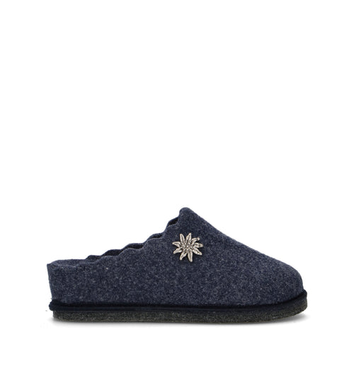 LE TIROLESI Pantofola donna blu in lana