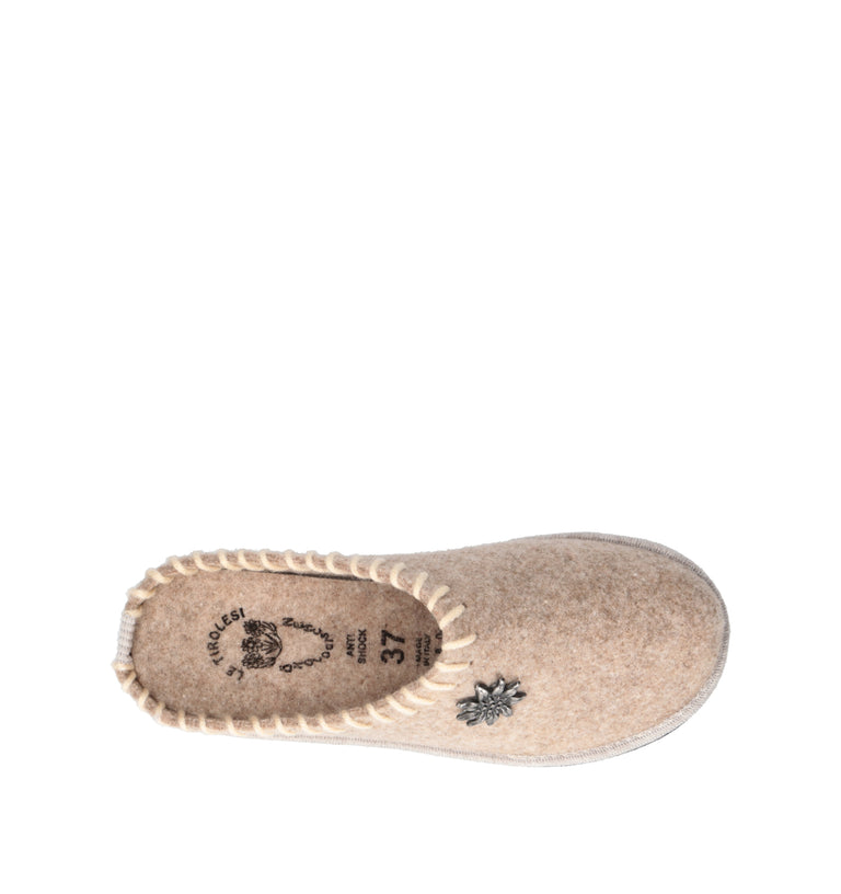 LE TIROLESI Pantofola donna beige