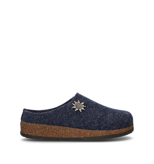 LE TIROLESI Pantofola donna blu in lana