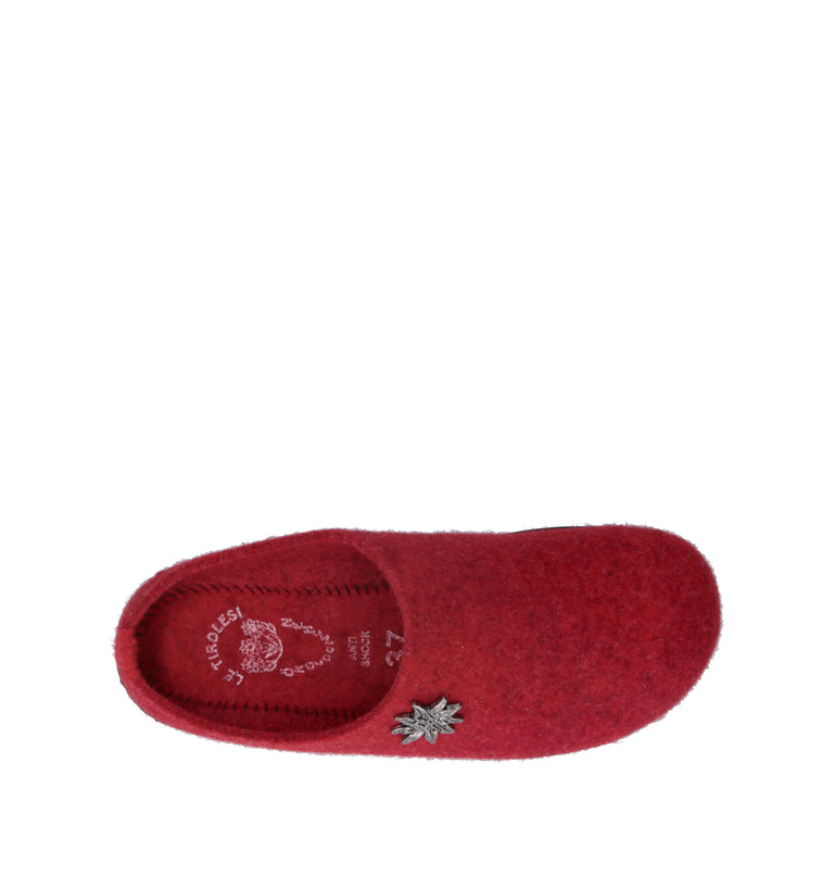 LE TIROLESI Pantofola donna rossa
