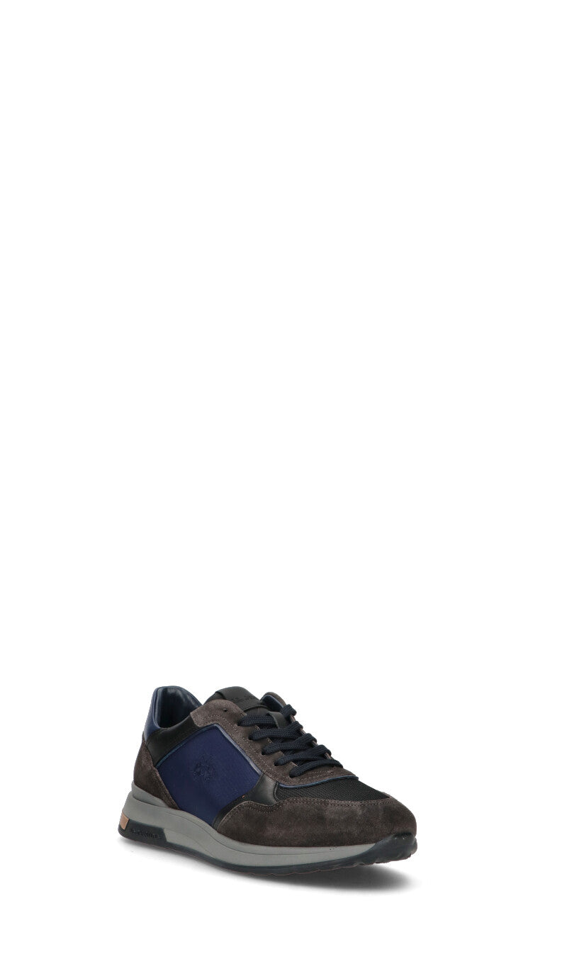 LA MARTINA Sneaker uomo grigia/blu in suede
