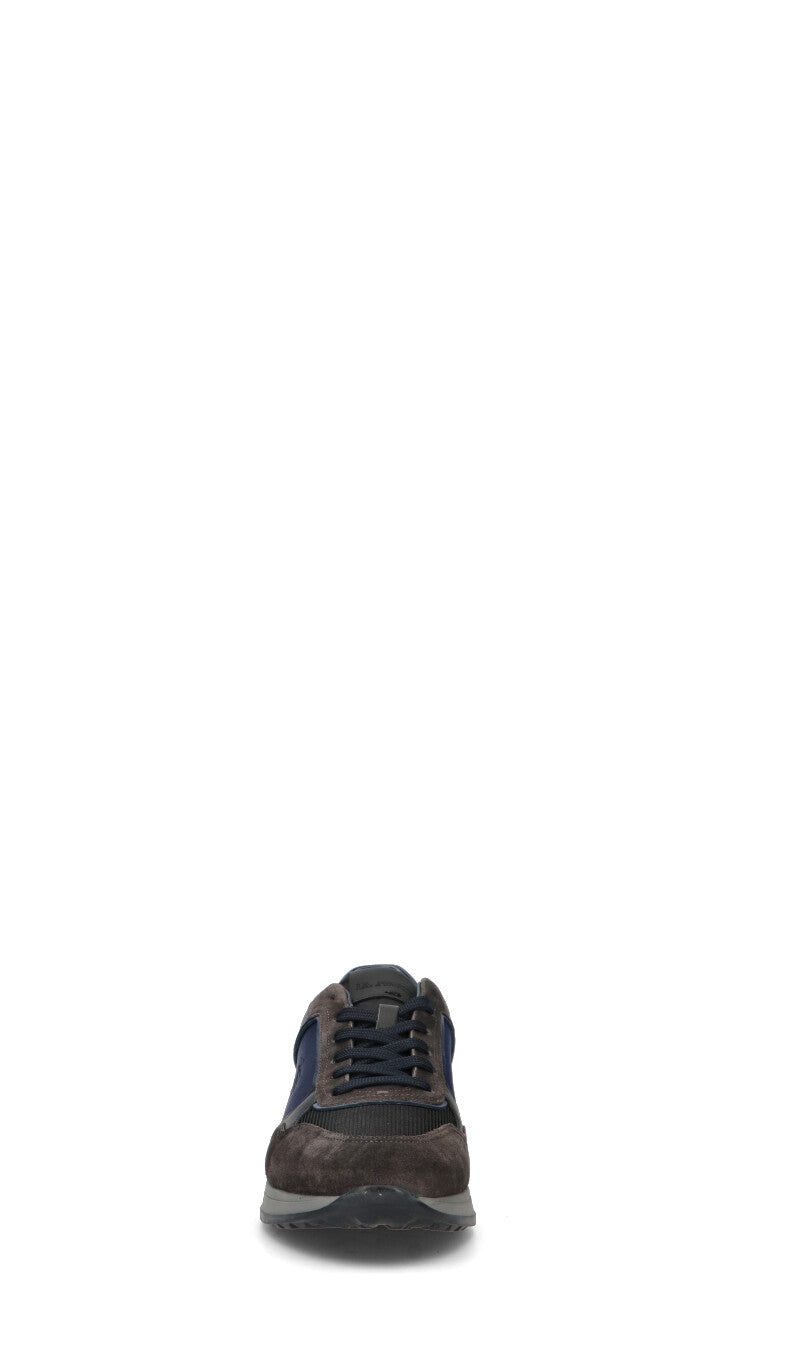 LA MARTINA Sneaker uomo grigia/blu in suede
