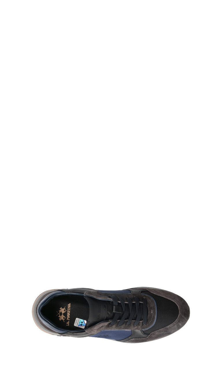 LA MARTINA Sneaker uomo grigia/blu in suede