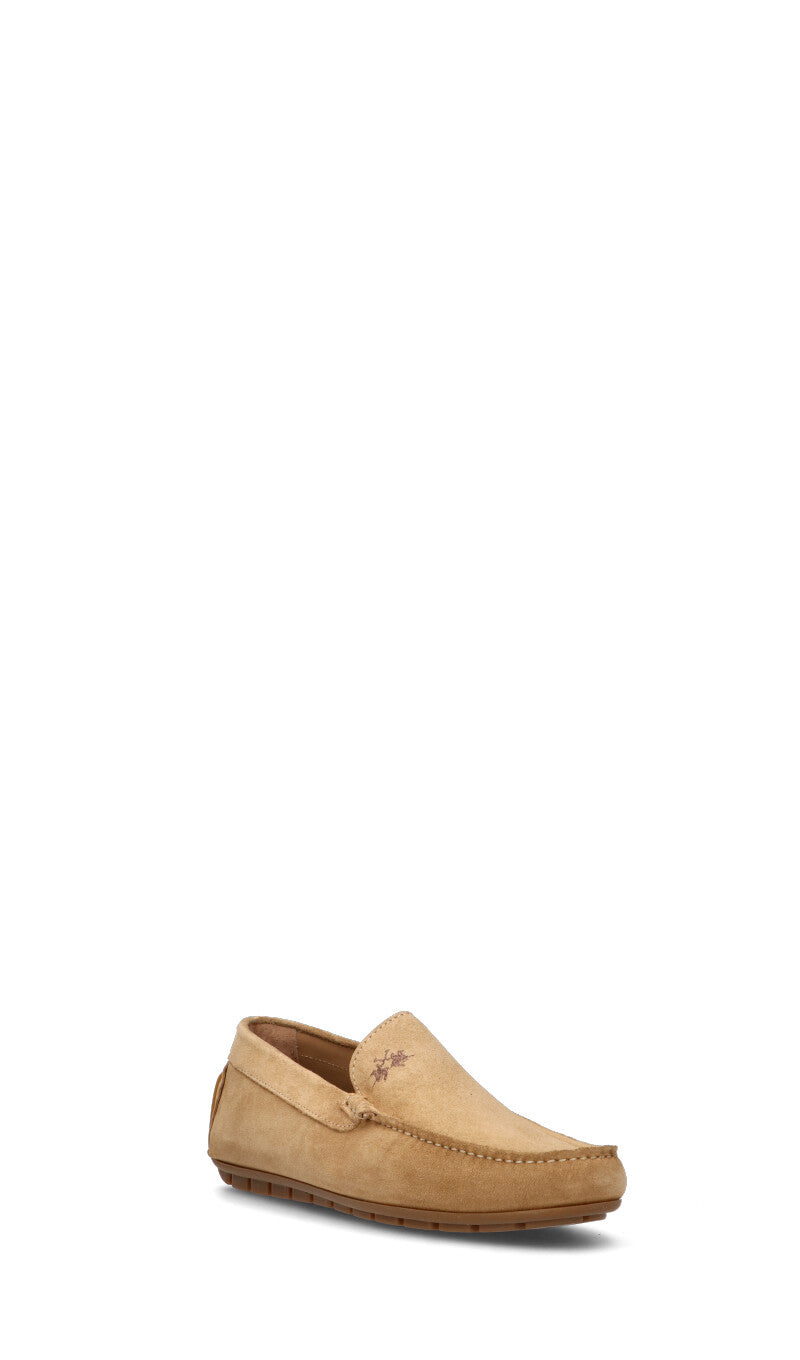 LA MARTINA Mocassino uomo beige in suede