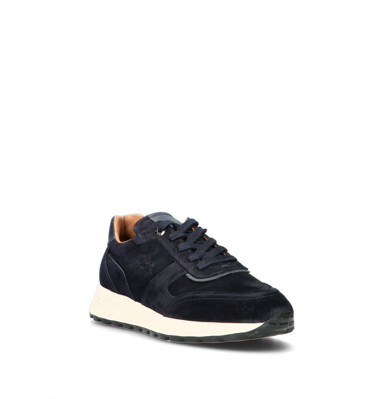 LA MARTINA Sneaker uomo blu in suede