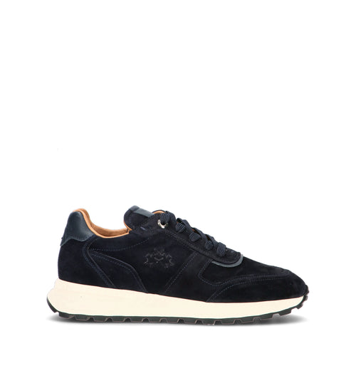 LA MARTINA Sneaker uomo blu in suede
