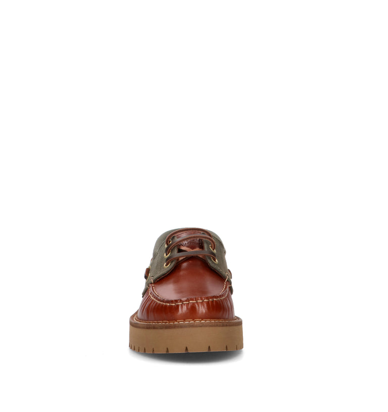 BARBOUR Scarpa barca donna marrone in pelle