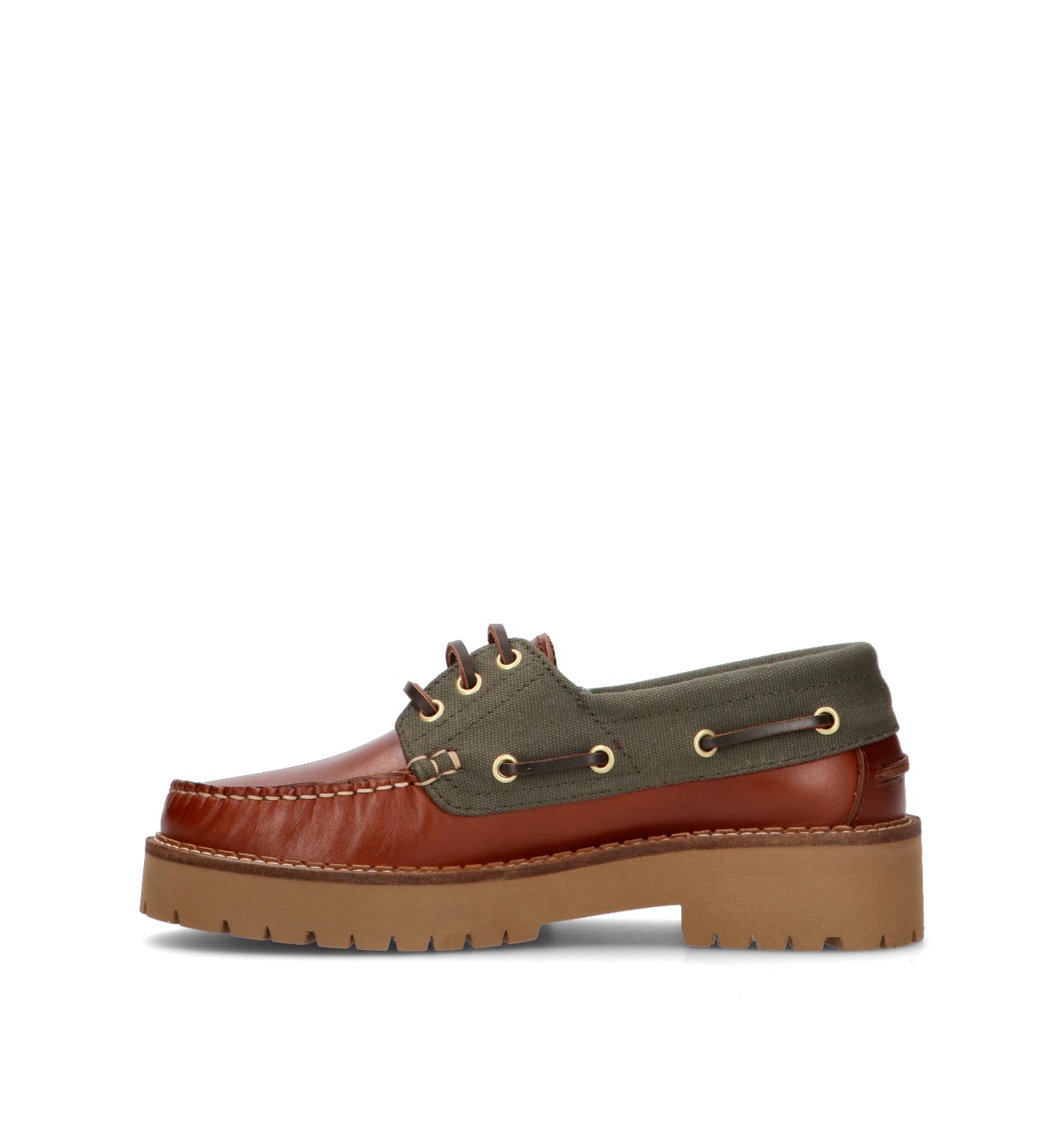 BARBOUR Scarpa barca donna marrone in pelle