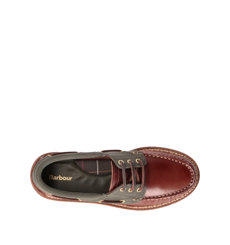 BARBOUR Scarpa barca donna marrone in pelle