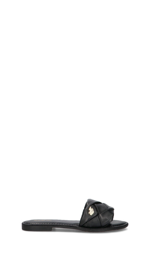 U.S. POLO ASSN. Ciabatta donna nera in pelle