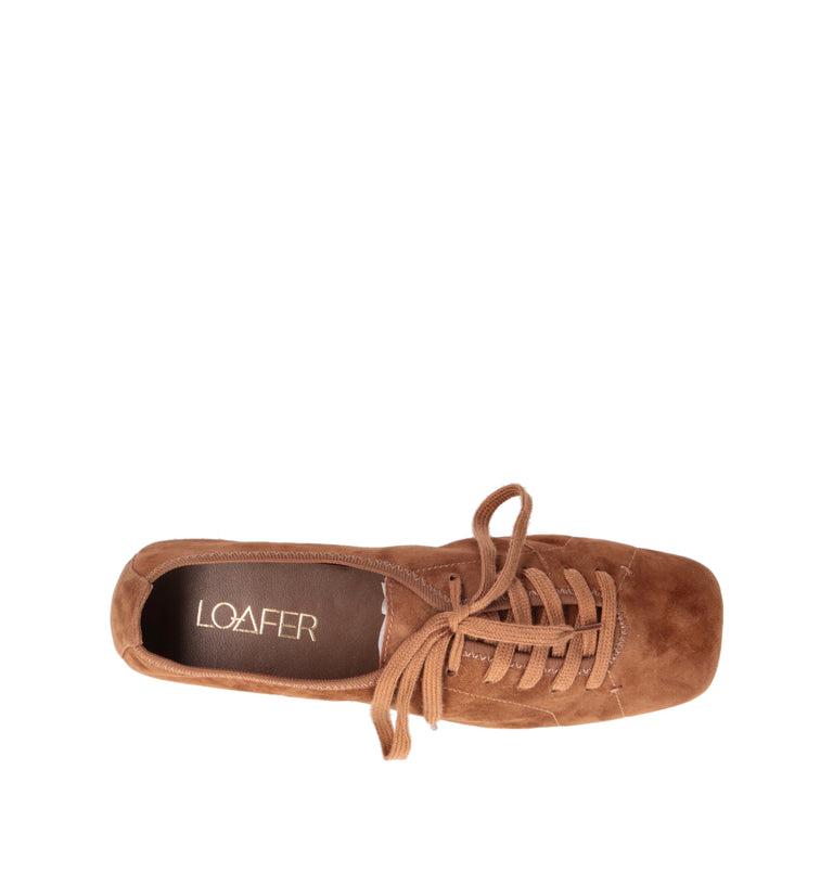 LOAFER Stringata donna cuoio in suede