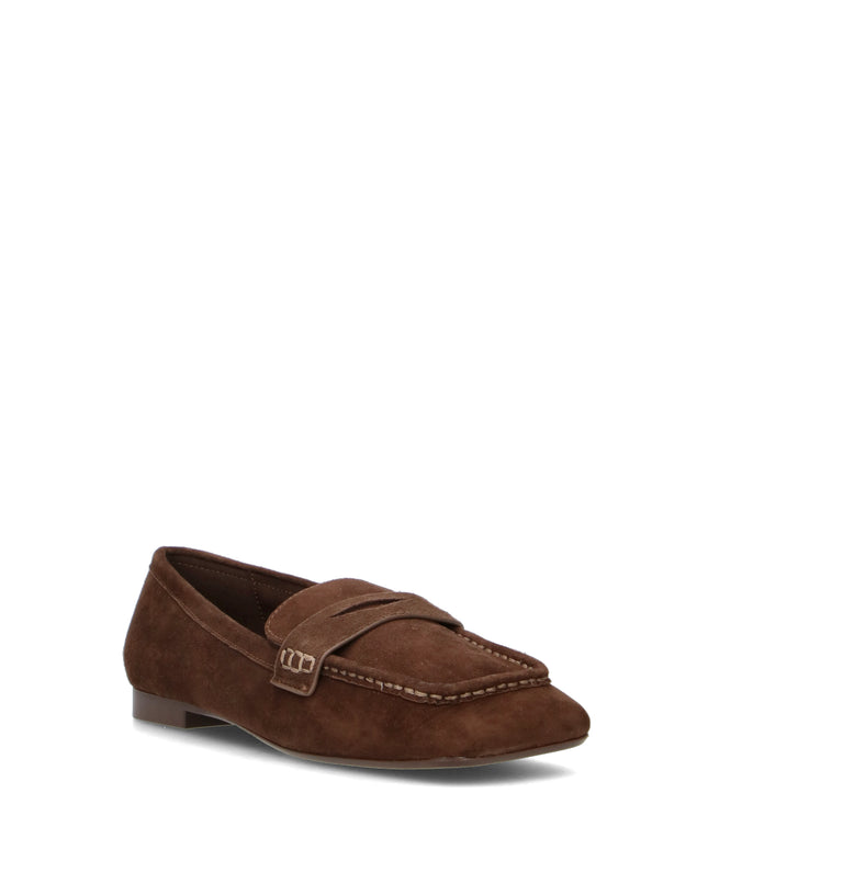 LOAFER Mocassino donna marrone in suede
