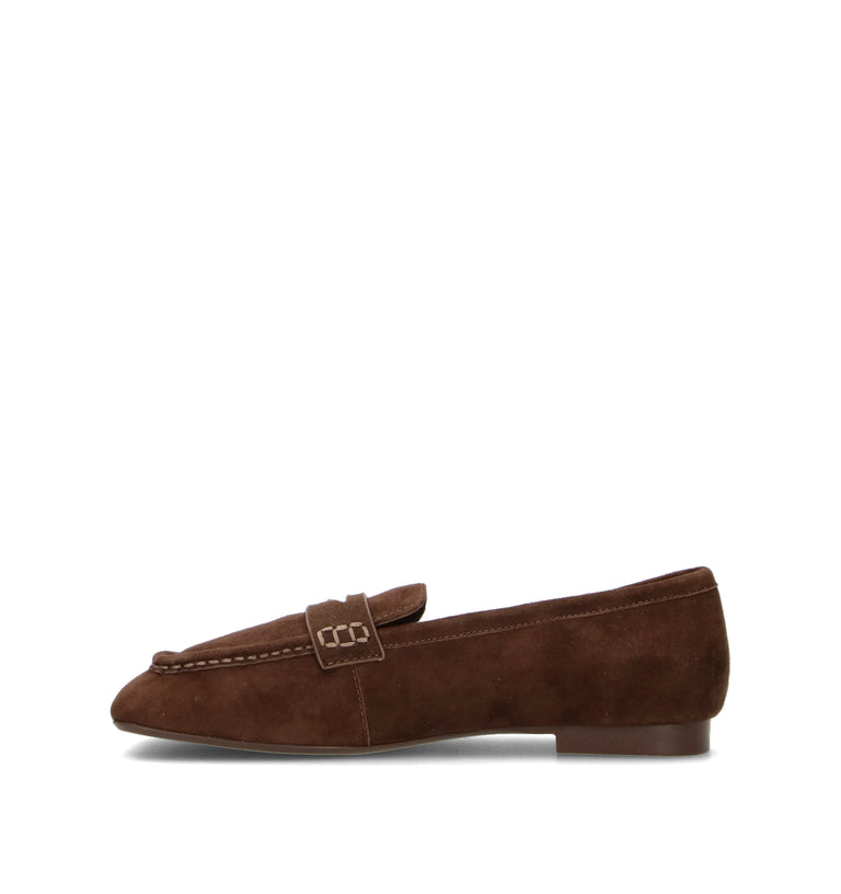 LOAFER Mocassino donna marrone in suede