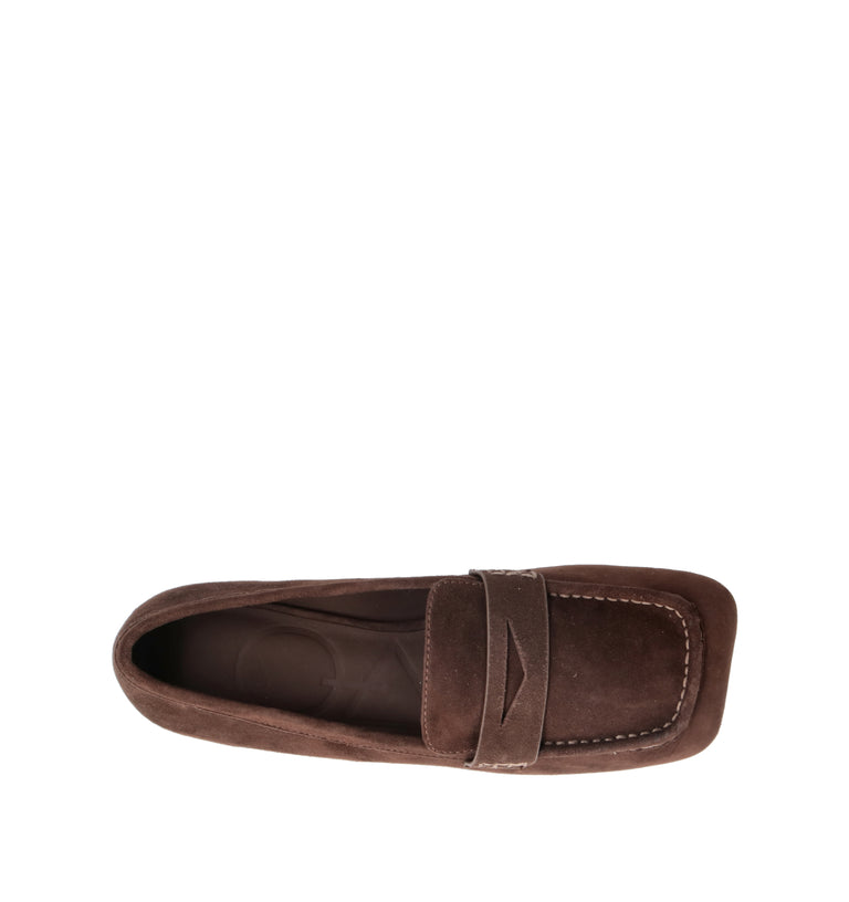 LOAFER Mocassino donna marrone in suede