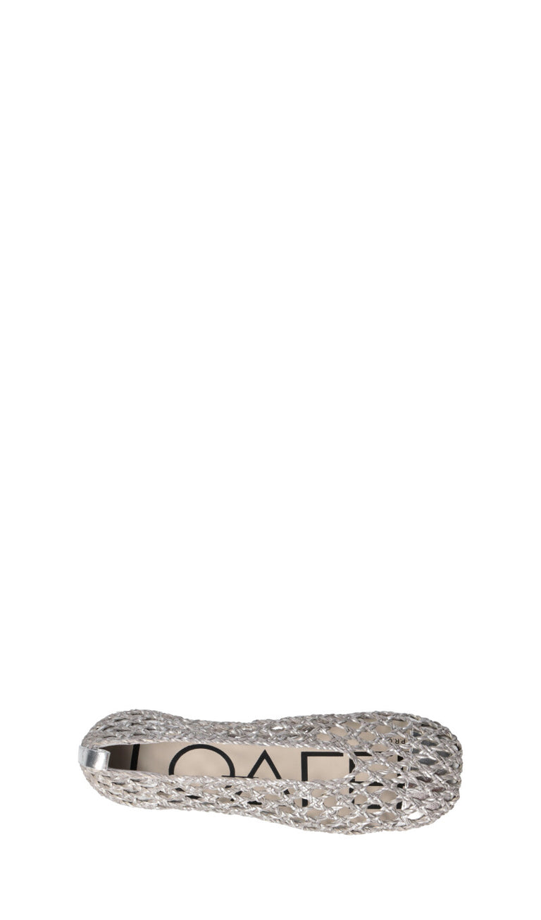 LOAFER Ballerina donna argento in pelle