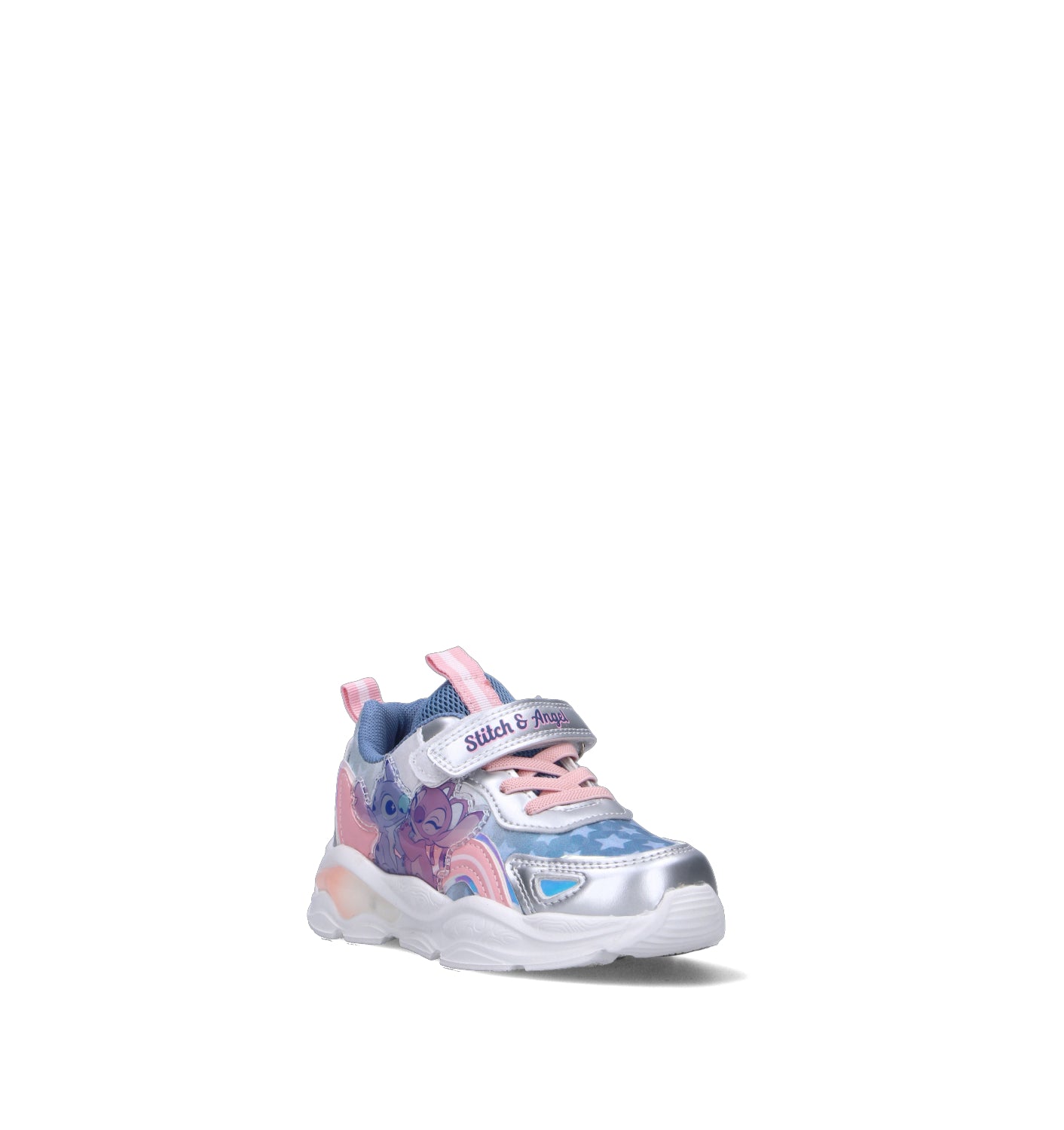 DISNEY Sneaker bimba argento con luci