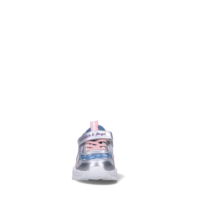 DISNEY Sneaker bimba argento con luci