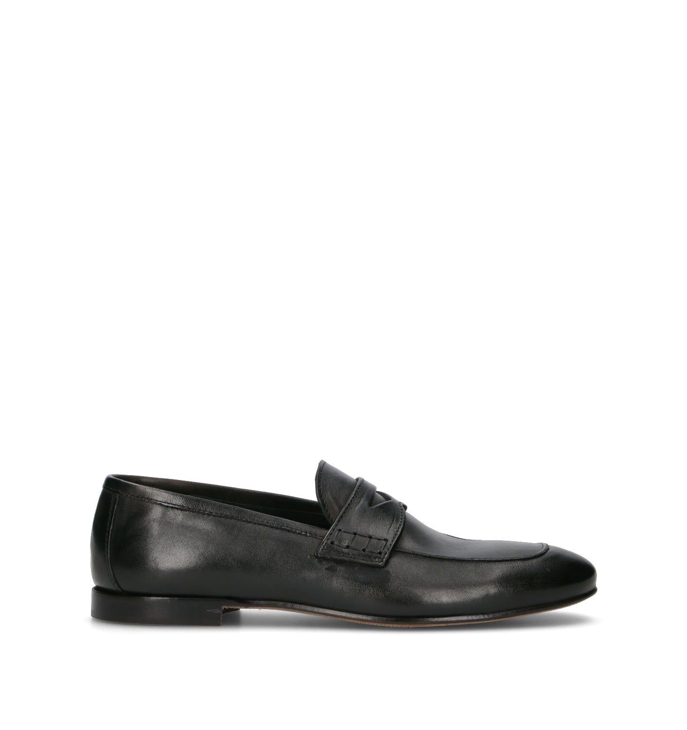 LORENZO TERRA Mocassino uomo nero in pelle
