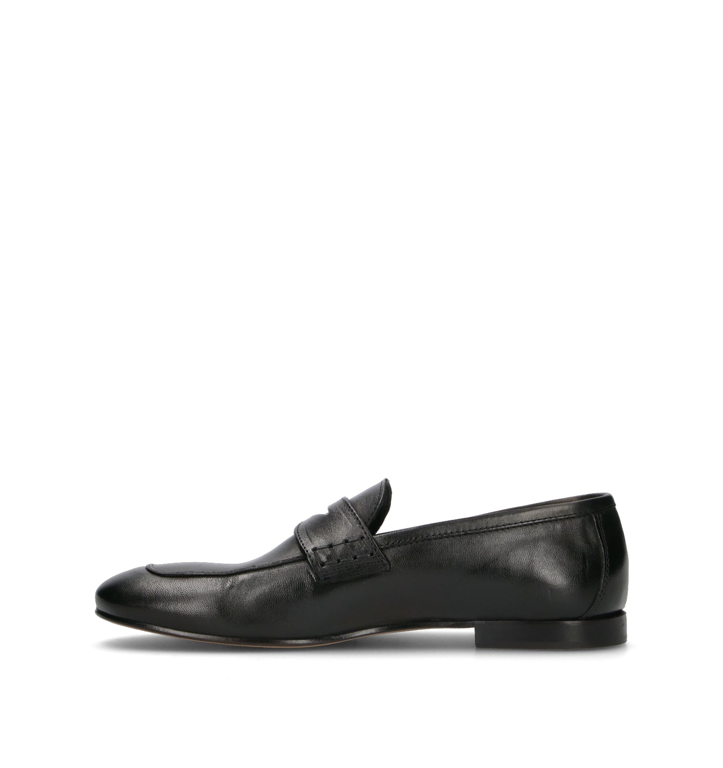 LORENZO TERRA Mocassino uomo nero in pelle