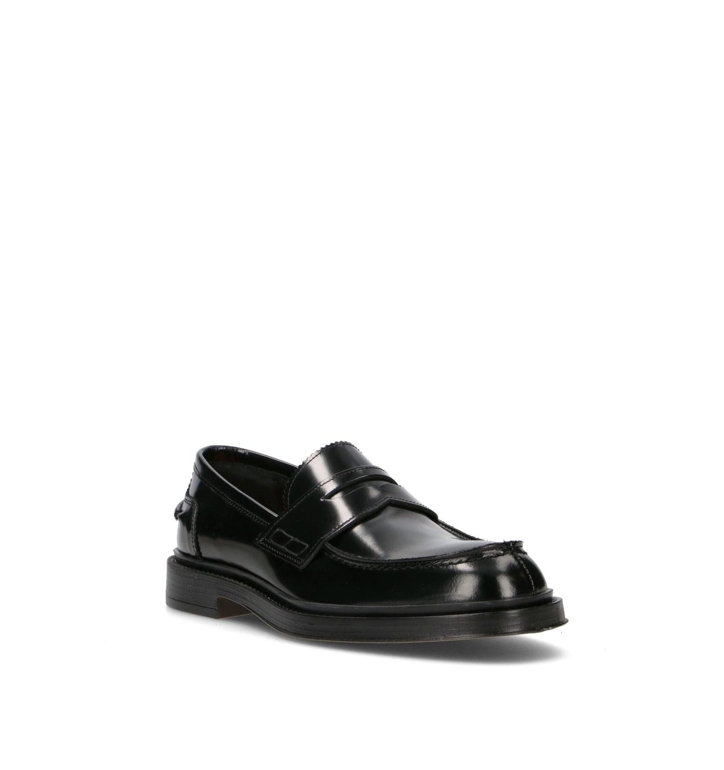 LORENZO TERRA Mocassino uomo nero in pelle