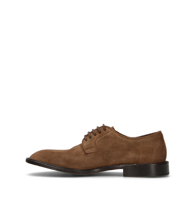 LORENZO TERRA Stringata uomo marrone in suede