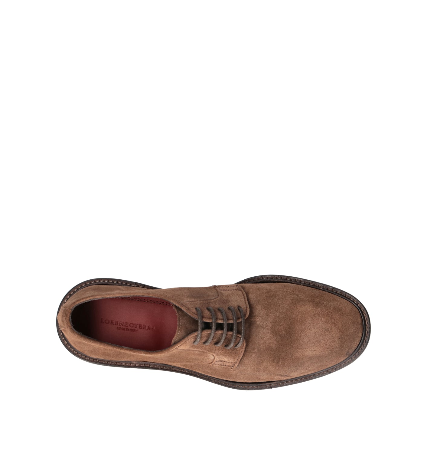LORENZO TERRA Stringata uomo marrone in suede