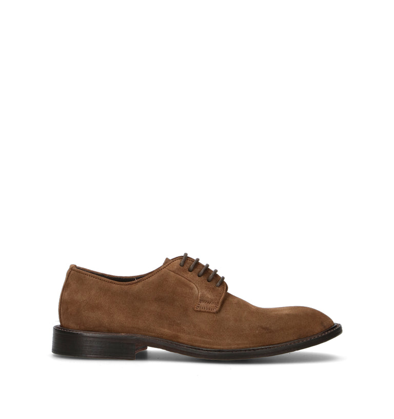 LORENZO TERRA Stringata uomo marrone in suede