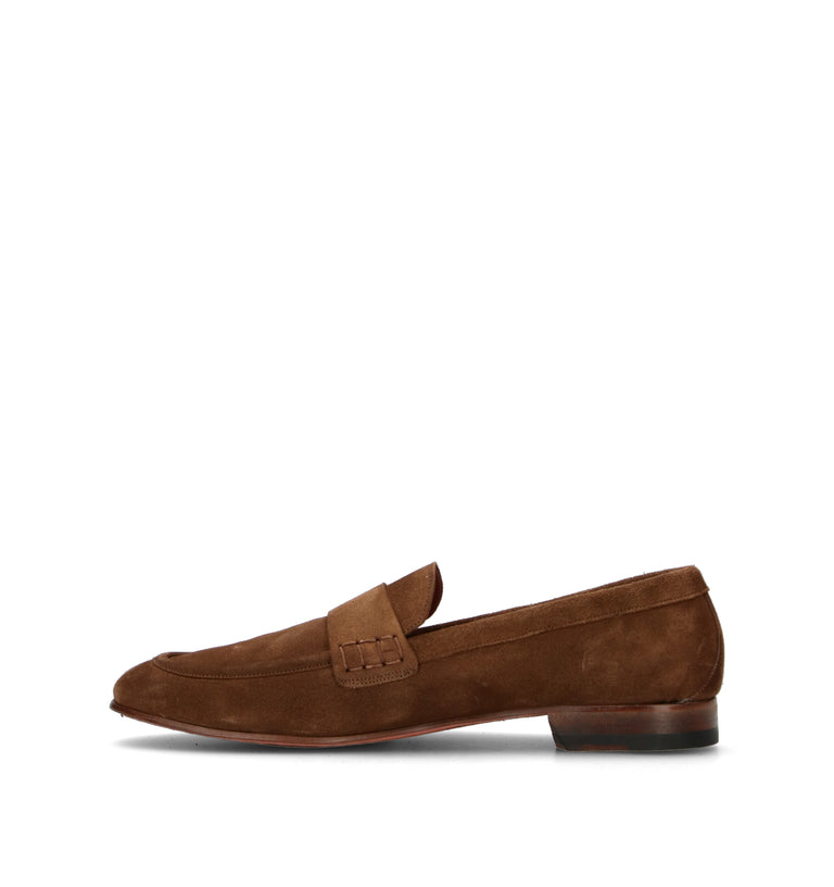 LORENZO TERRA Mocassino uomo marrone in suede