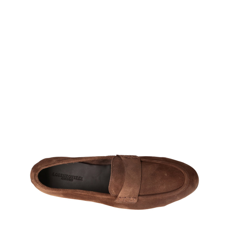 LORENZO TERRA Mocassino uomo marrone in suede