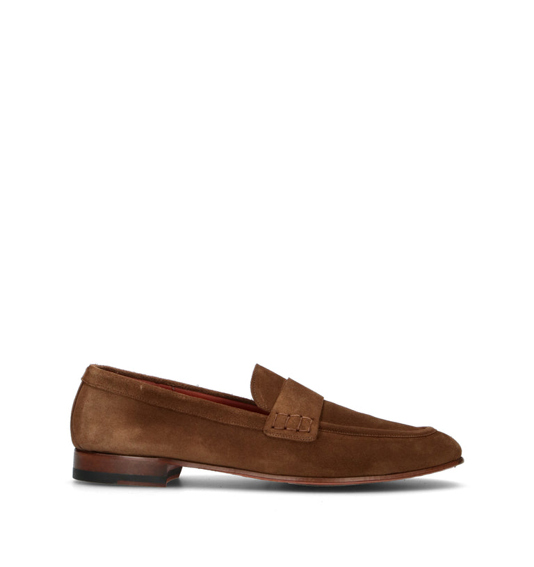 LORENZO TERRA Mocassino uomo marrone in suede