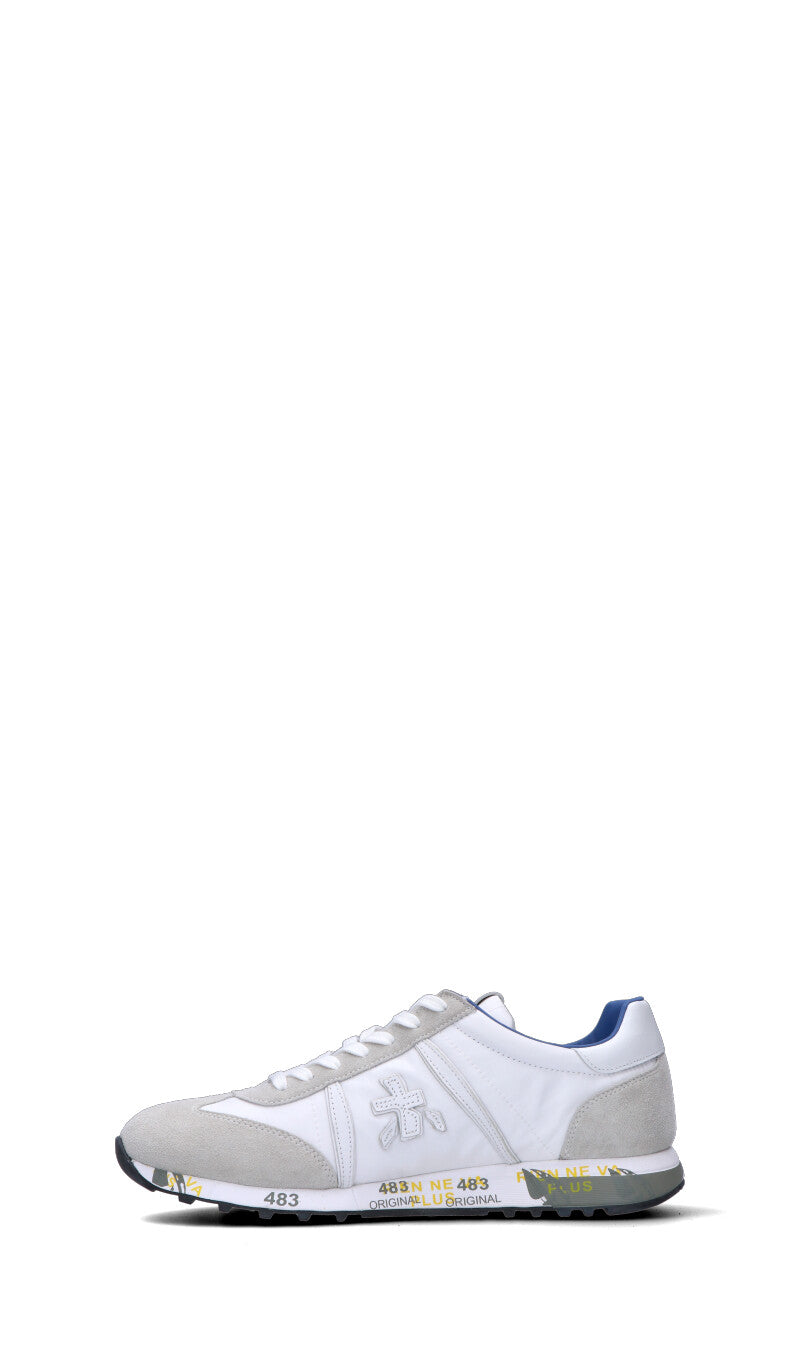 PREMIATA Sneaker uomo bianca/blu in suede
