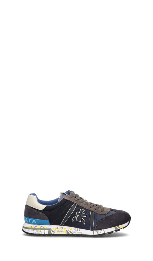 PREMIATA Sneaker uomo blu/testa di moro in pelle