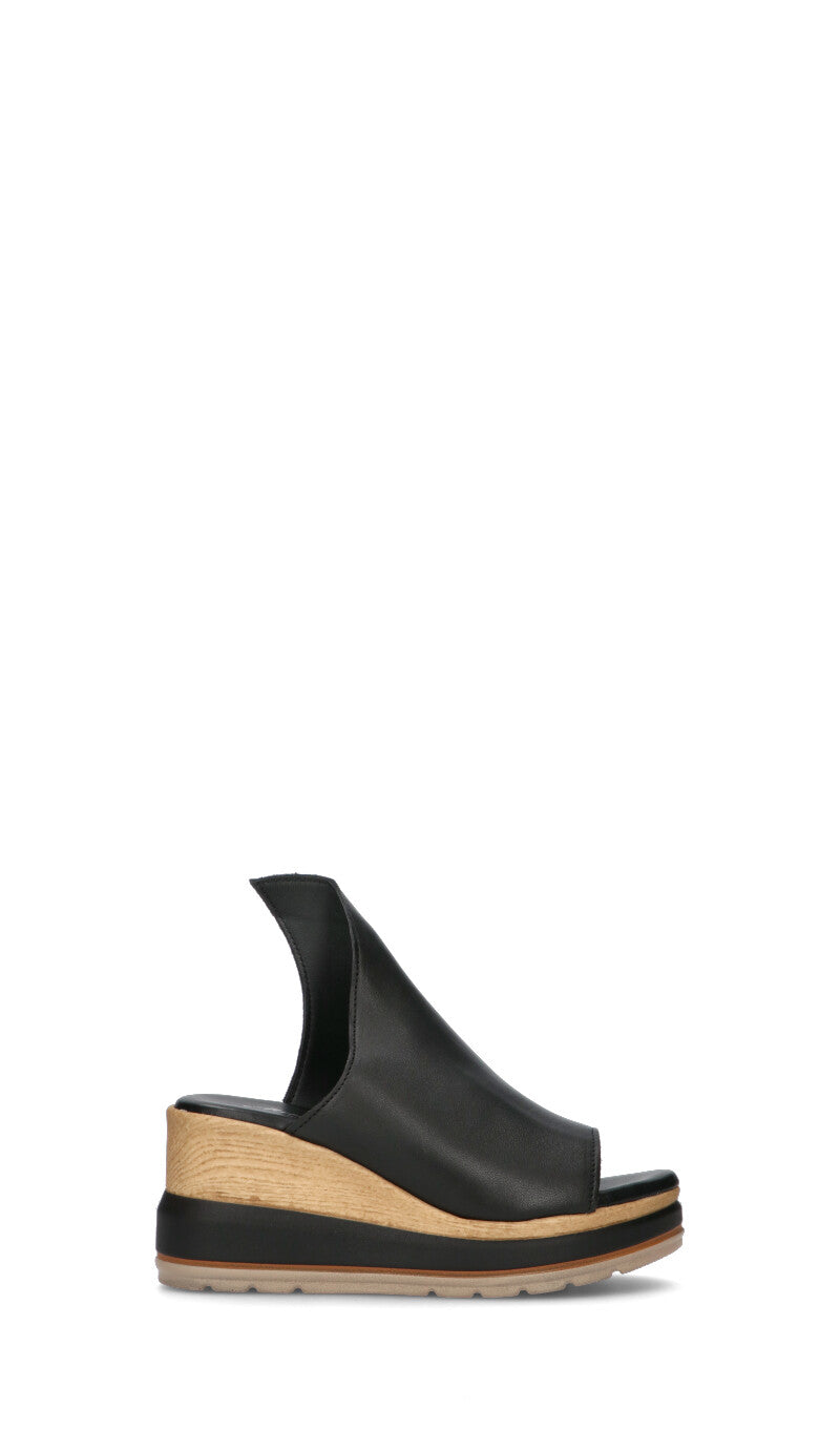 MEZZETINTE Sandalo donna nero in pelle