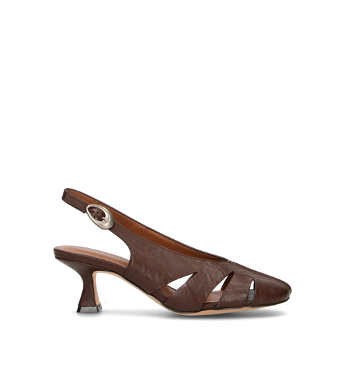 MANUFACTURE D'ESSAI Slingback donna testa di moro in pelle