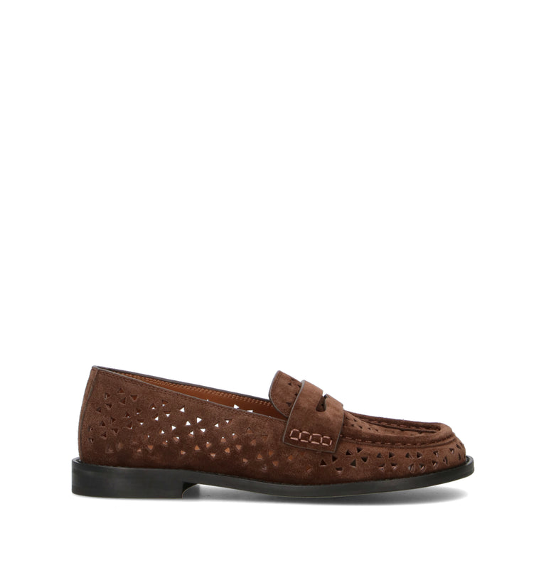 MANUFACTURE D'ESSAI Mocassino donna marroe in suede