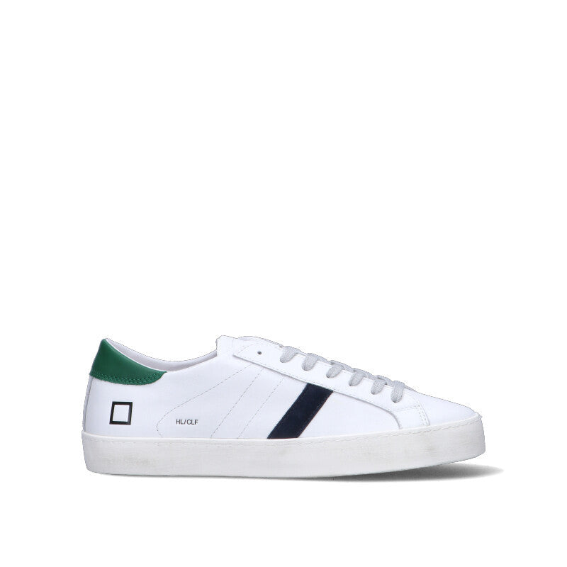D.A.T.E. Sneaker uomo bianca/verde in pelle