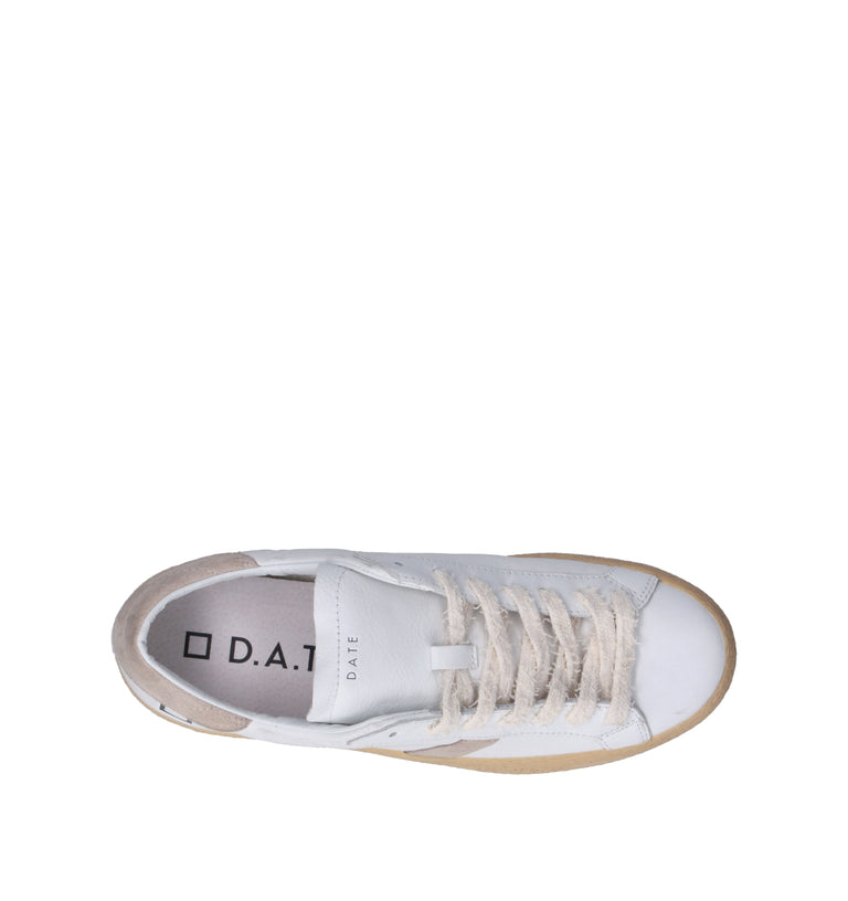 D.A.T.E. Sneaker uomo bianca in pelle