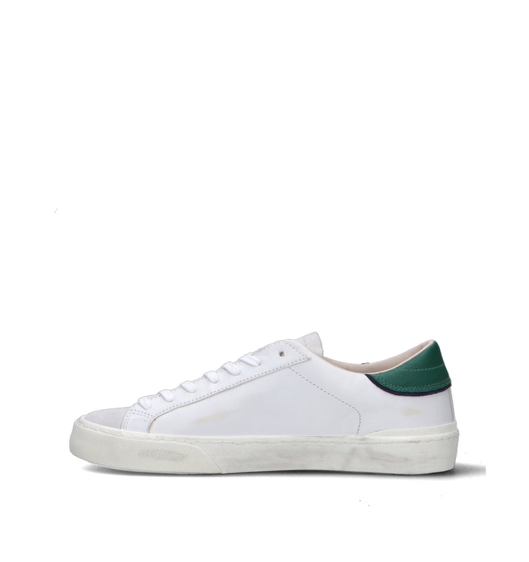 D.A.T.E. Sneaker uomo bianca/verde in pelle