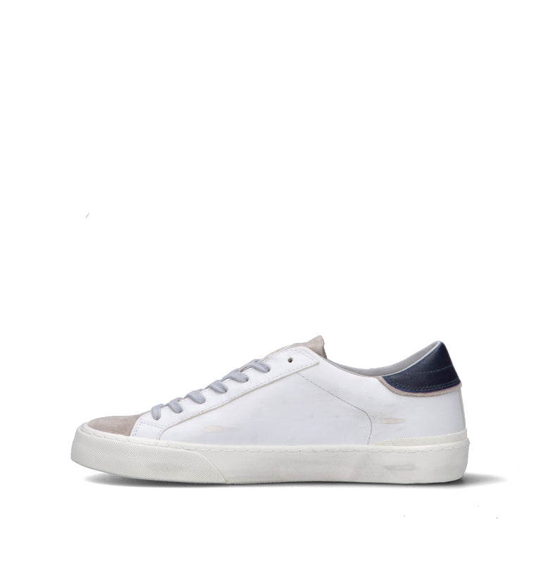 D.A.T.E. Sneaker uomo bianca/blu in pelle