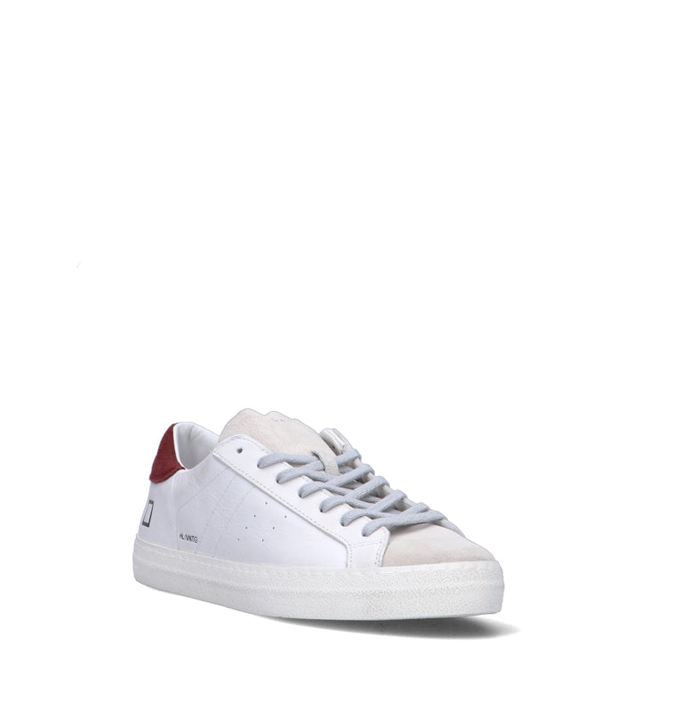 D.A.T.E. Sneaker uomo bianca/bordeaux in pelle